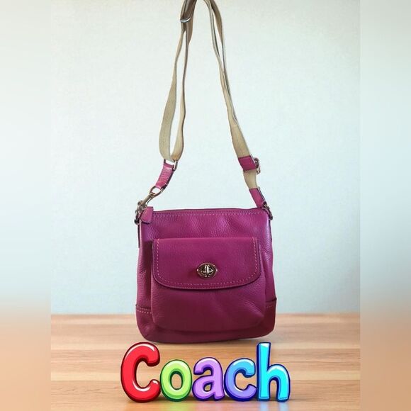 Coach Fuchsia Leather Crossbody Bag - Picture 1 of 8